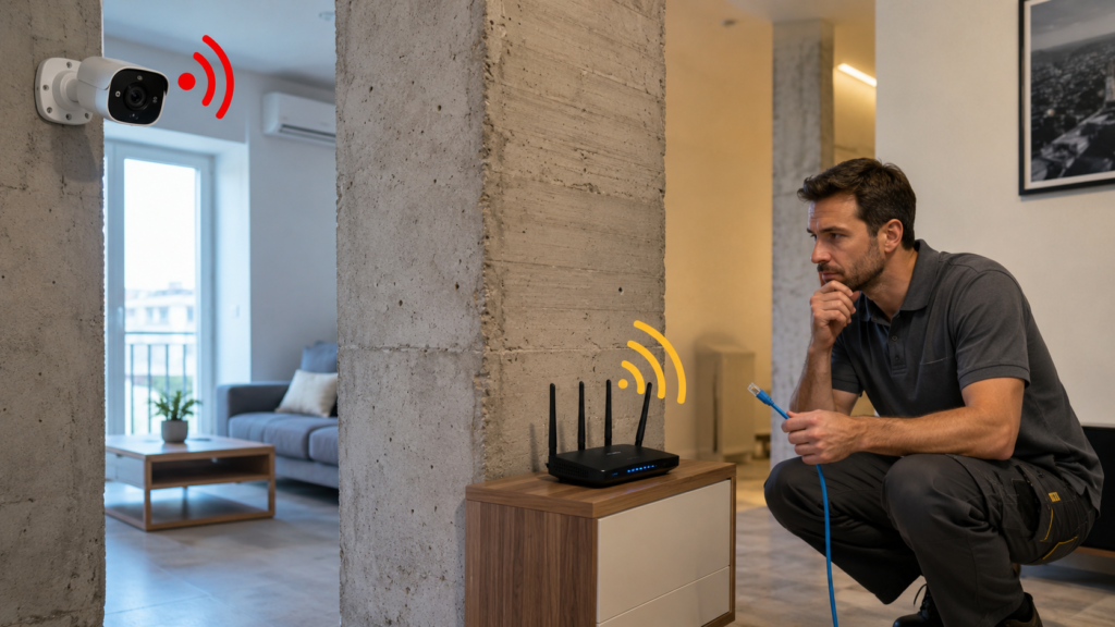 WiFi κάμερες σε διαμέρισμα: πότε τις «κόβει» το μπετόν και πότε χρειάζονται καλώδιο